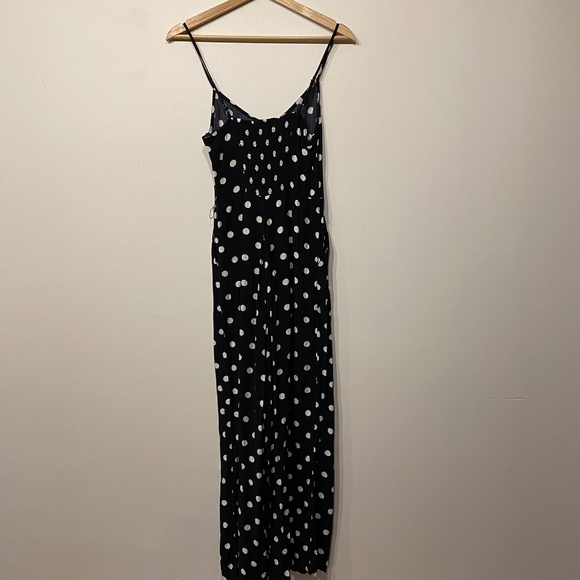 J. Crew Black and White Wide Leg Sleeveless Polka Dot Strappy Jumpsuit - Picture 3 of 6